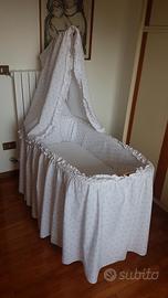 Culla anni 70 con ruote + 2 lenzuolini culla