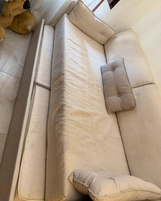 DIVANO LETTO MATRIMONIALE BEIGE 200*90 SFODERABILE