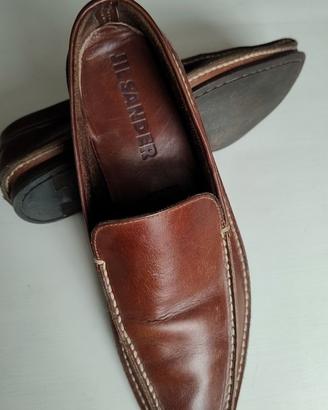 Mocassini Jil Sander in pelle marrone n. 9 (43 )