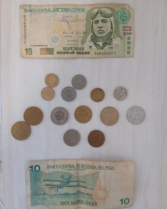 Monete varie e Banconote del Perù