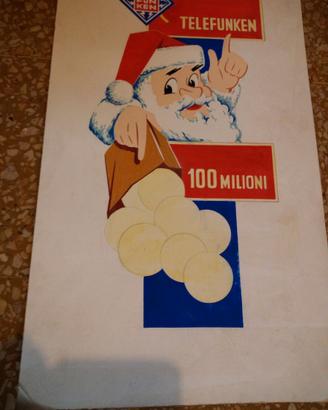 TAVOLA ORIGINALE TELEFUNKEN 1962 BABBO NATALE