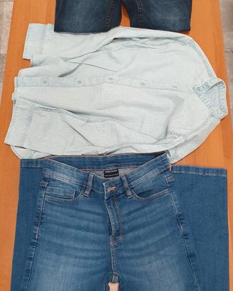 set con 2 jeans e una camicia  tutto taglia 10 ann