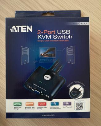 ATEN Switch KVM USB VGA 2 porte cablato