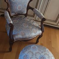 poltrona con pouf vintage