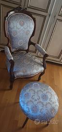 poltrona con pouf vintage