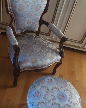 poltrona con pouf vintage