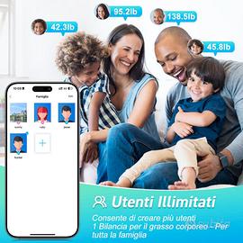 Bilancia intelligente peso corporeo bluetooth