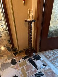 Colonna portavaso in legno massiccio