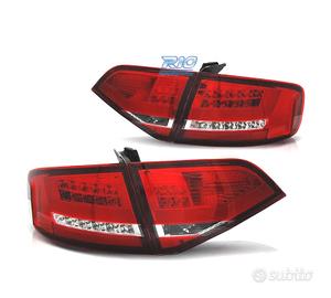FANALI AUDI A4 B8 07-11 LIGHT BAR ROSSO CROMATO