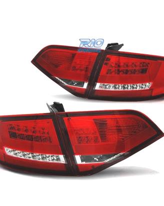 FANALI AUDI A4 B8 07-11 LIGHT BAR ROSSO CROMATO