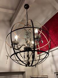 LAMPADARIO A GOCCIA IN GABBIA DI FERRO