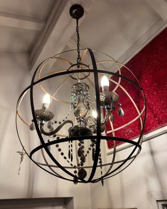 LAMPADARIO A GOCCIA IN GABBIA DI FERRO