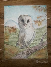  Quadro fatto a mano, con barbagianni 