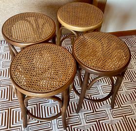 4 sgabelli in paglia di Vienna