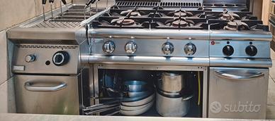 cucina  6 fuochi con cuocipasta usati