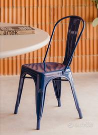 Sedia blu stile industrial