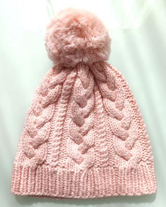 Berretto rosa in lana per ragazza