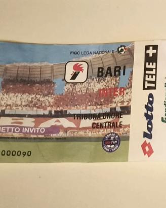 Biglietto AS Bari - Inter 1999 Tribuna d’Onore