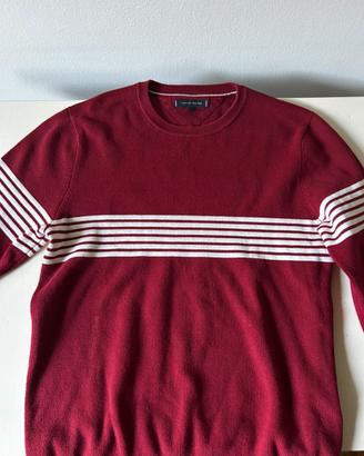 Maglione tommy hilger bordeaux a righe taglia M
