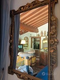 specchiera con cornice in legno
