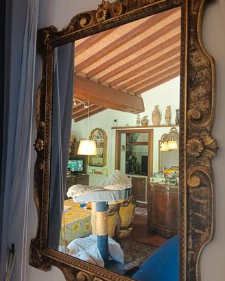 specchiera con cornice in legno