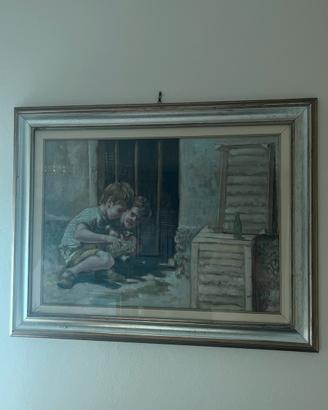 Quadro bambini cornice argento