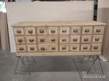 cassettiera credenza in legno vecchio ante casset