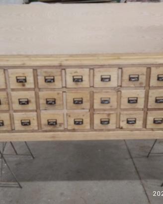cassettiera credenza in legno vecchio ante casset