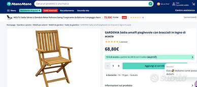 Sedia in Legno Gardenia