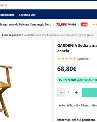 Sedia in Legno Gardenia