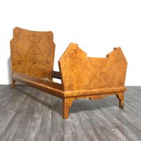 Letto Singolo Art Decò Cubista In Radica DiBetulla
