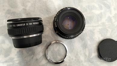 obiettivo 50 mm 1:2 attacco K + teleconverter  X