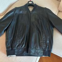 Giubbotto Uomo Vera Pelle Nero Bomber