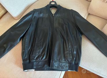 Giubbotto Uomo Vera Pelle Nero Bomber
