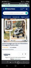 Passeggino per cani, capacità 50 kg.