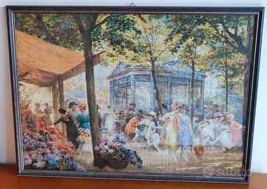 QUADRO CON CORNICE  "MERCATO DEI FIORI A PARIGI"