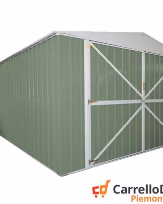 garage box auto in lamiera 360x600 verde scuro