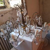 2 Lampadari con gocce in vetro di murano