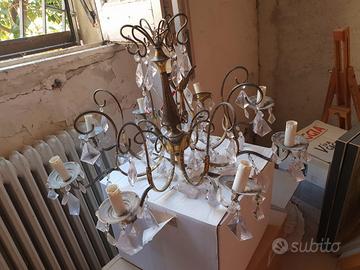 2 Lampadari con gocce in vetro di murano