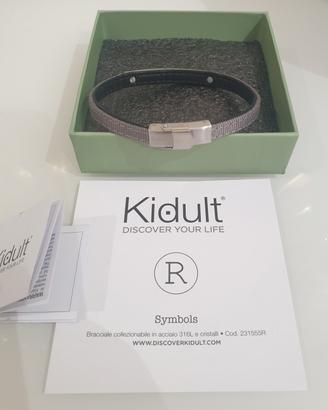 bracciale nuovo in acciaio e tessuto 