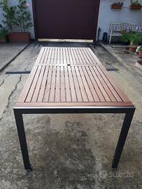 tavolo alluminio e teak esterno jutlandia