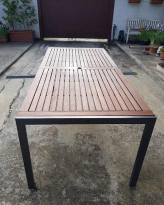tavolo alluminio e teak esterno jutlandia