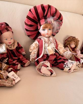 Collezione di 5 Bambole ceramica Capodimonte