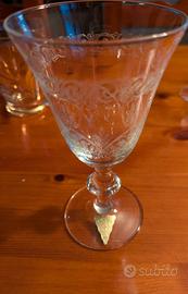 Set da sei bicchieri in cristallo anni '60