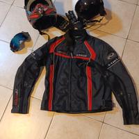 Giacca- casco Jet L- casco cross S- guanti- google