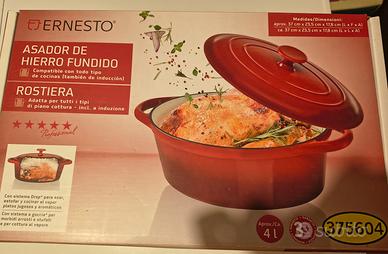 Rostiera in ghisa smaltata per cottura a risparmio
