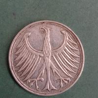Moneta 5 Marchi Argento64 -Zecca G Germania Overst