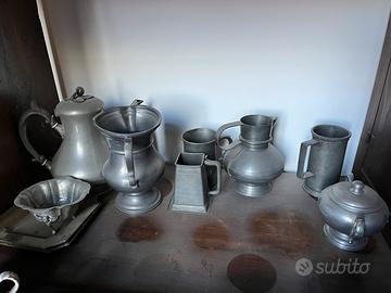 Oggetti soprammobili antichi in peltro