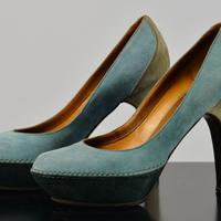 Décolleté in pelle verdi by Moreschi taglia 36.5