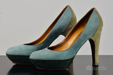 Décolleté in pelle verdi by Moreschi taglia 36.5